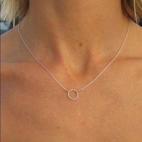 Gold Hoop Minimalist Necklace - Picture 6 of 7